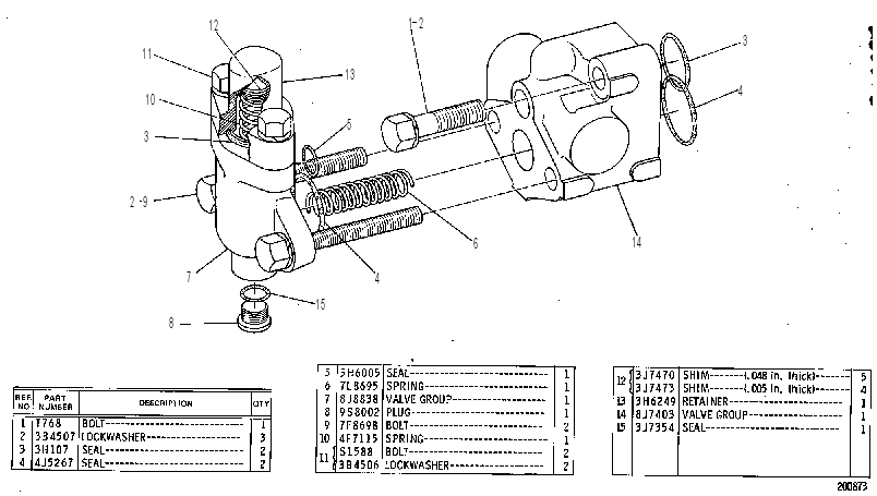Клапан предохранительный 8J7405 CAT