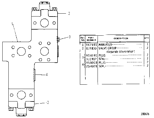 MANIFOLD AND RELIEF VALVE GROUP 8J9970 CAT