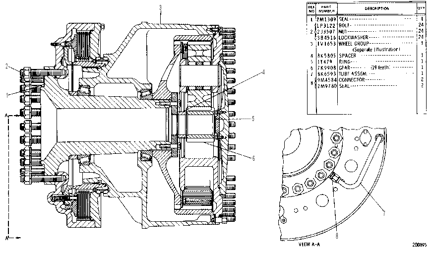 FINAL DRIVE, WHEEL AND BRAKE 1V1654 CAT