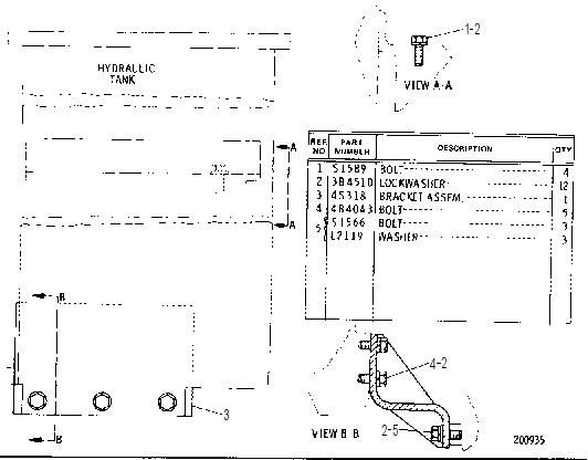 HYDRAULIC TANK MOUNTING GROUP 1V0155 CAT