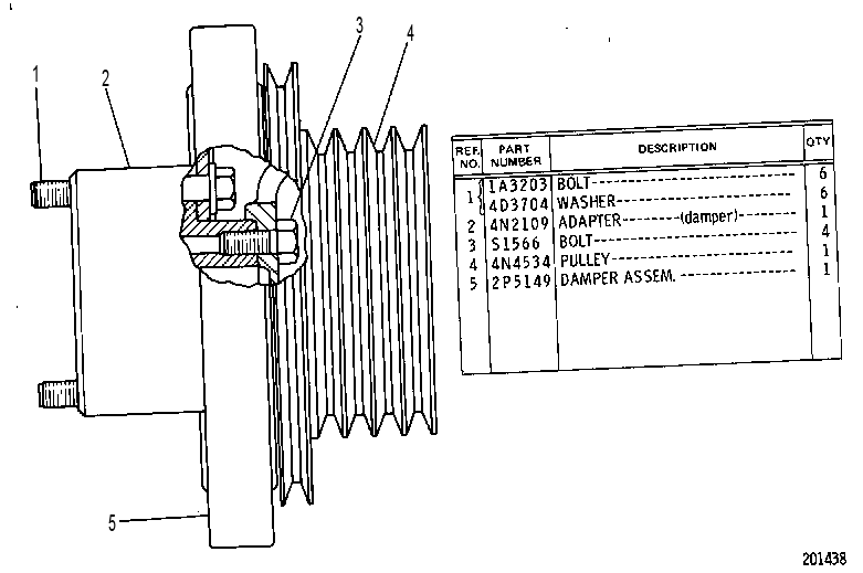 PULLEY AND DAMPER GROUP 4N4160 CAT