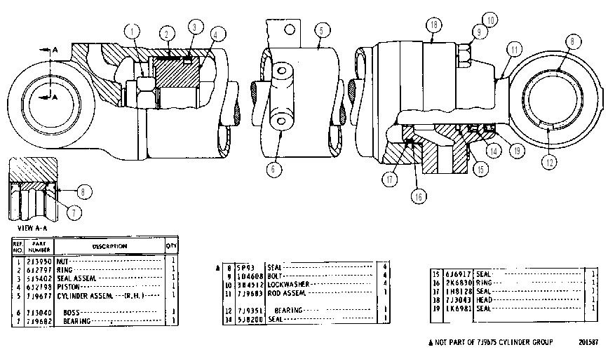 TILT CYLINDER GROUP--R.H. 7J9675 CAT