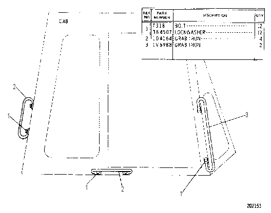 CAB HANDRAIL GROUP 1V6987 CAT