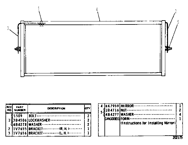 REAR VIEW MIRROR GROUP 1V7654 CAT