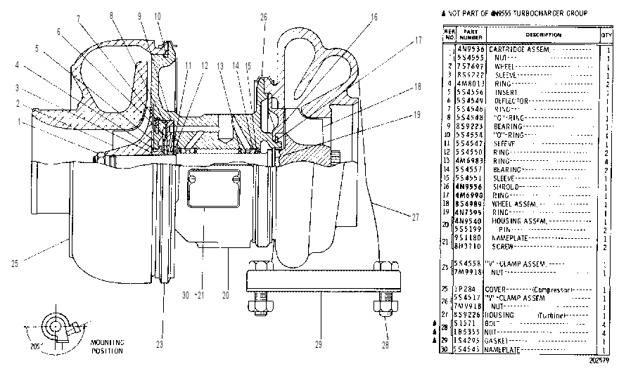 TURBOCHARGER GROUP 4N9555 CAT