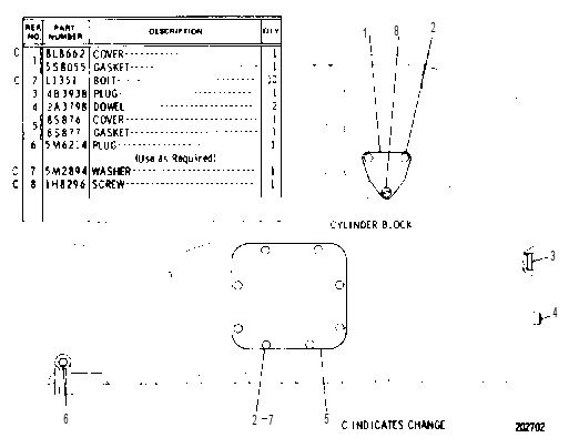CYLINDER BLOCK COVER 2Y2484 CAT