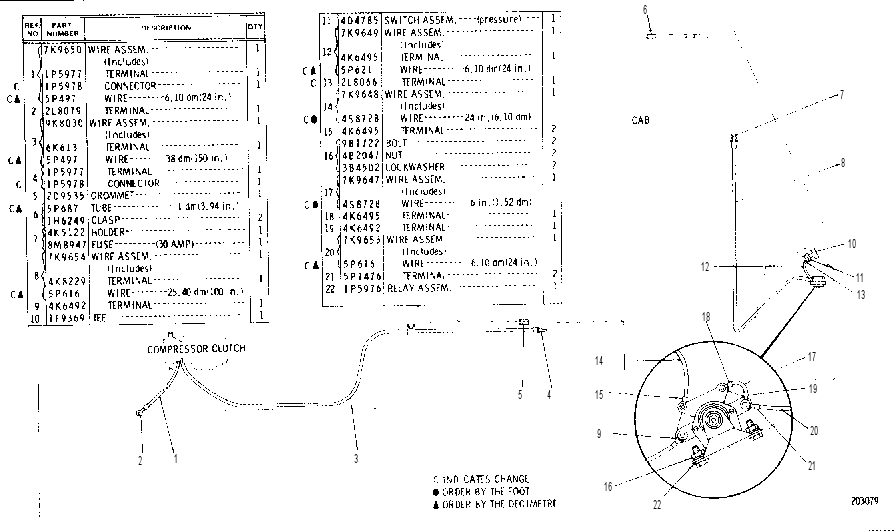 AIR CONDITIONER WIRING GROUP 9L7980 CAT