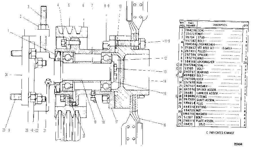 BLOWER FAN AND DRIVE GROUP 2N7512 CAT