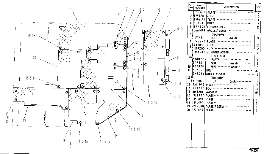 FLOORPLATE GROUP 6P3493 CAT