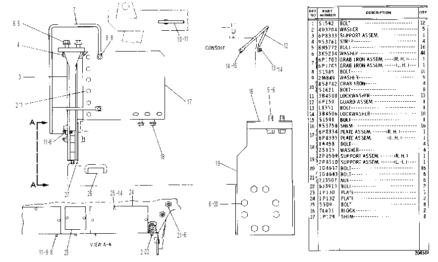 ROLL-OVER PROTECTIVE STRUCTURE MOUNTING GROUP 6P8332 CAT