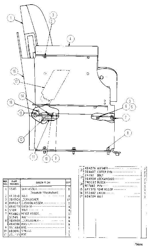 ADJUSTABLE SEAT 3P7934 CAT
