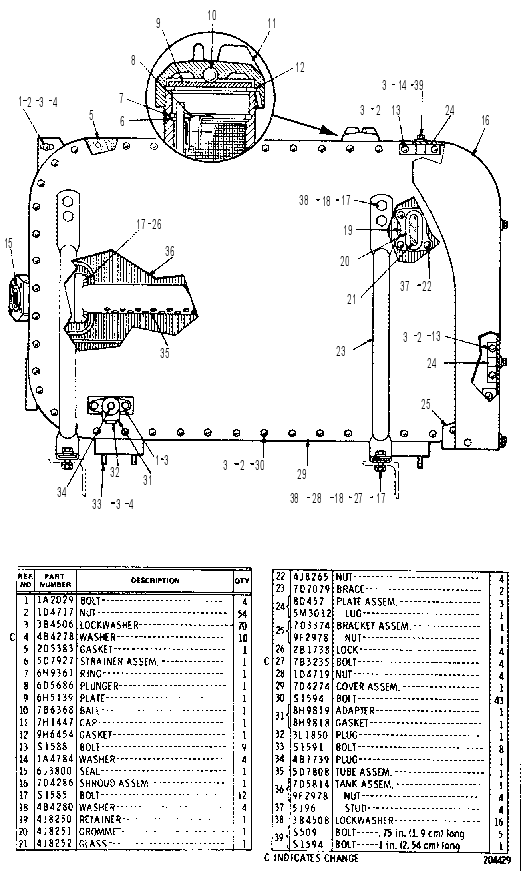 HYDRAULIC STEERING TANK 7D3370 CAT