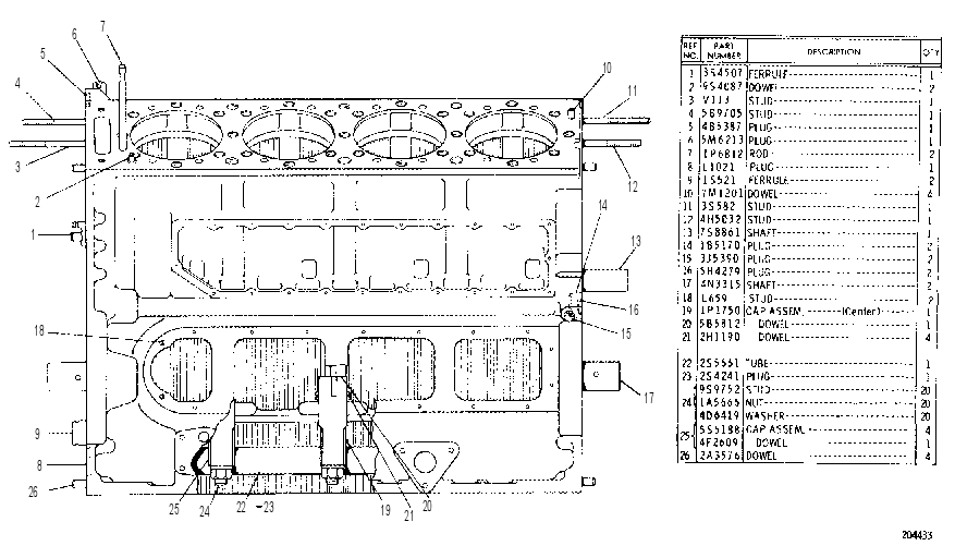 CYLINDER BLOCK ASSEMBLY 6N1492 CAT