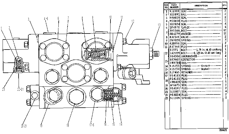 Клапан управляющий 8J7435 CAT