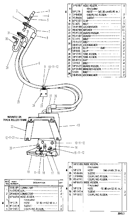 TILT CYLINDER LINES GROUP 3P4498 CAT