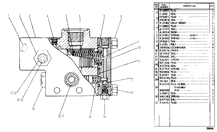 PILOT PRESSURE RESTRICTOR VALVE GROUP 9J3581 CAT
