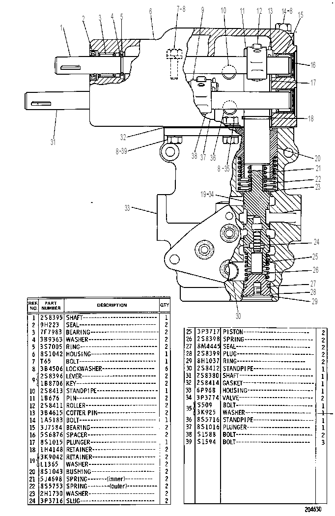 Распределительный клапан 3P3961 CAT