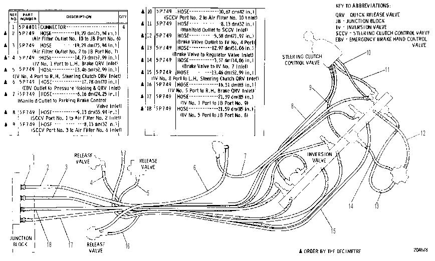 STEERING AND BRAKE AIR LINES 6P2067 CAT