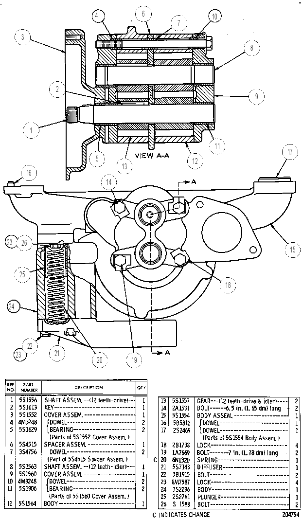 OIL PUMP ASSEMBLY 5S1565 CAT