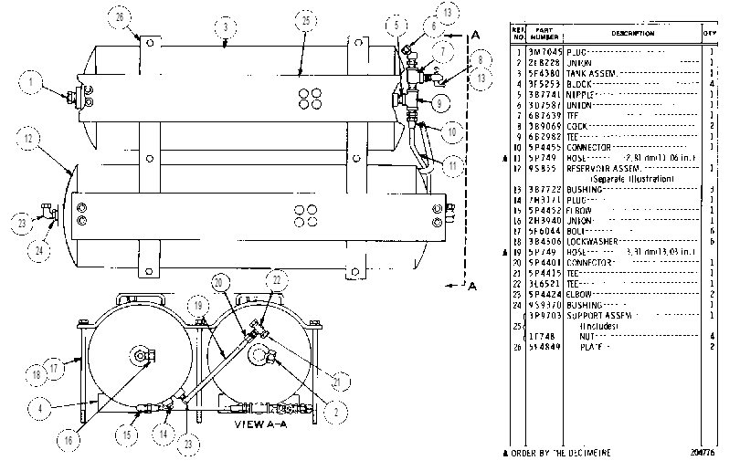 AIR TANK 3P9704 CAT