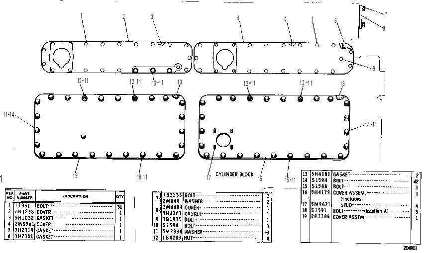 CYLINDER BLOCK COVER GROUP 6N2302 CAT