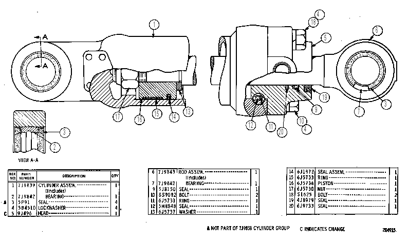 Цилиндр рулевой 7J9838 CAT