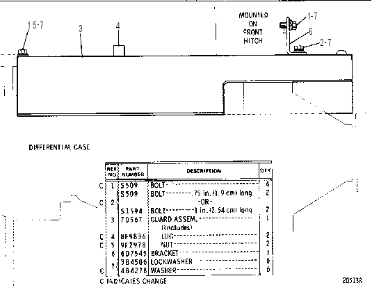 DRIVE SHAFT GUARD 6D7830 CAT