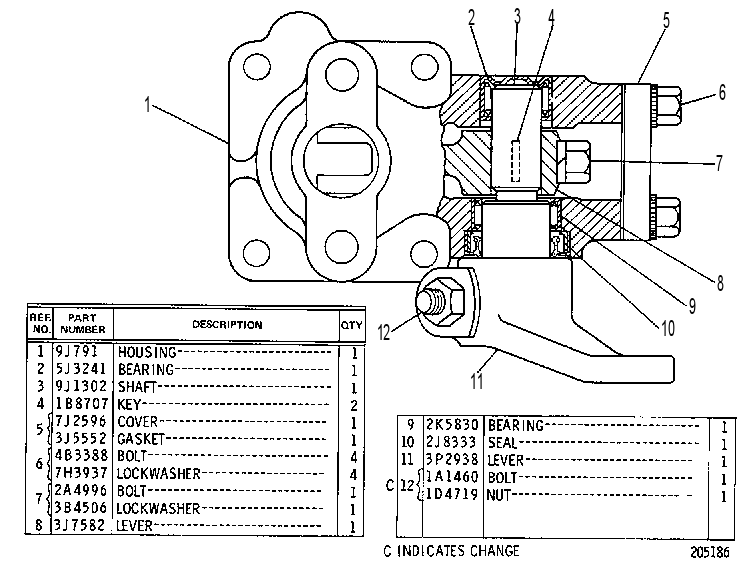 HOUSING GP-LEVER 9J1281 CAT
