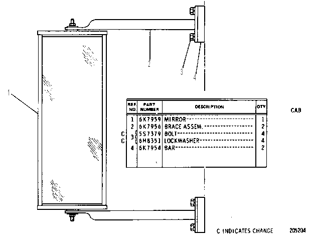 REAR VIEW MIRROR GROUP 6K7960 CAT