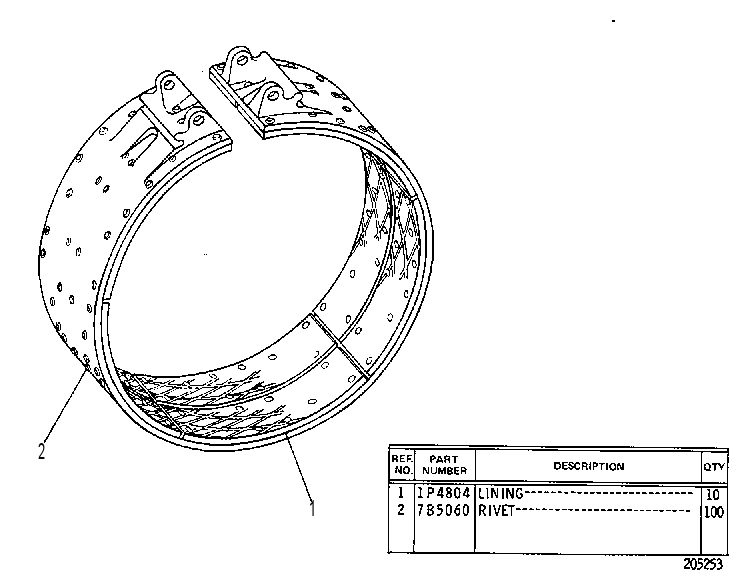 BAND & LINING AS-BRAKE 1P4803 CAT