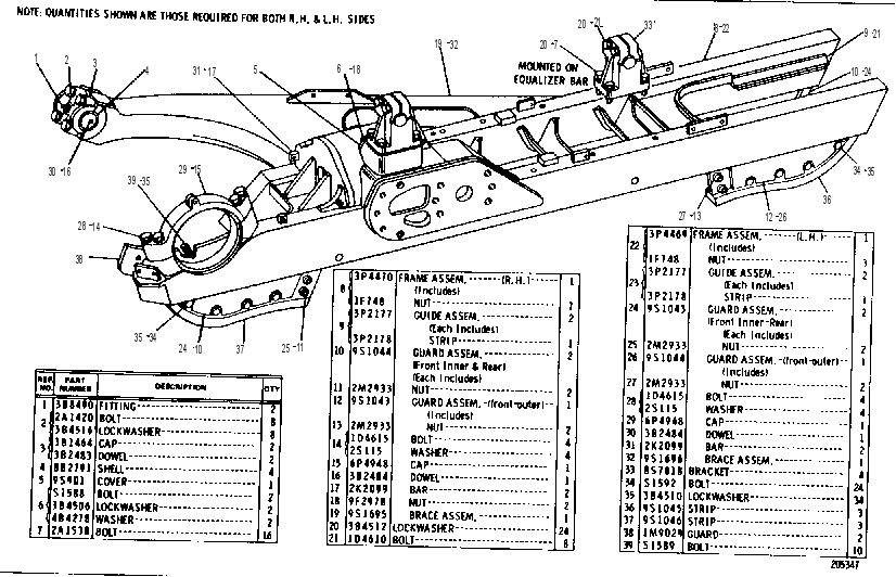 Рама опорных катков 3P4483 CAT