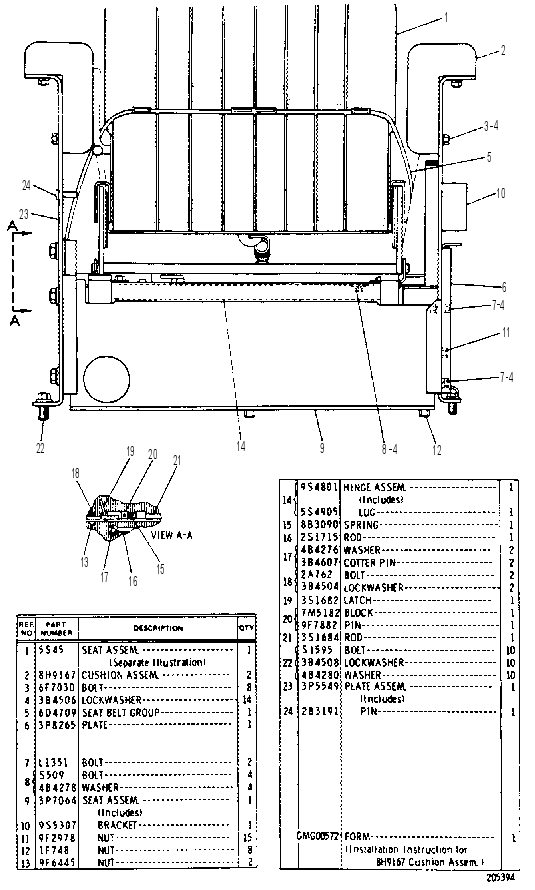 ADJUSTABLE SEAT 3P7512 CAT