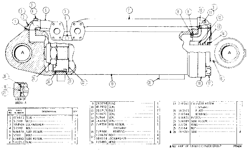 Цилиндр наклона 7J9363 CAT