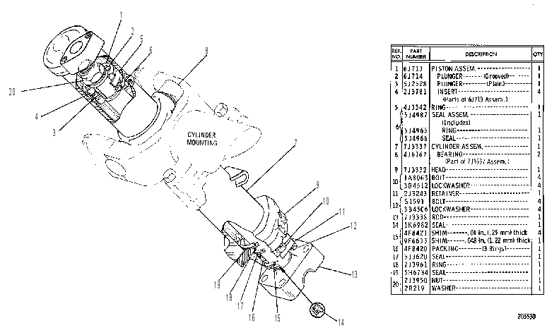 Цилиндр подъёма 7J3334 CAT