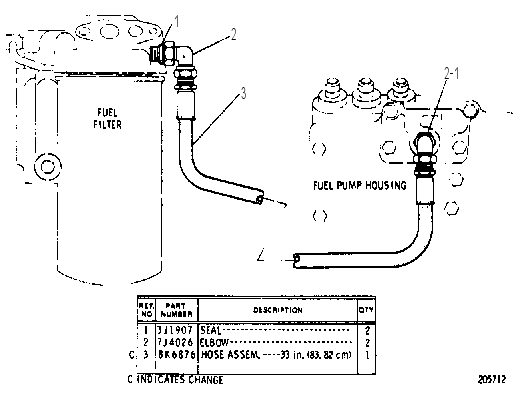 FUEL FILTER LINES GROUP 6N1210 CAT