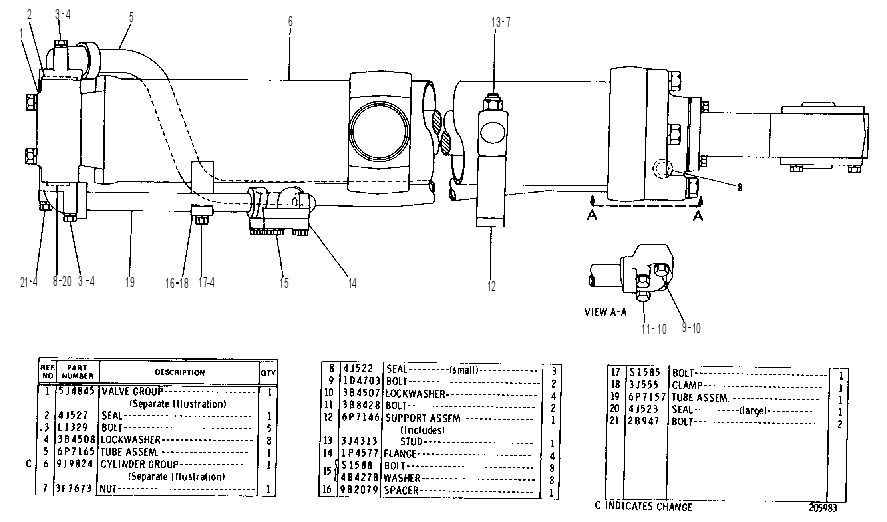 LIFT CYLINDER AND VALVE GROUP 6P5778 CAT