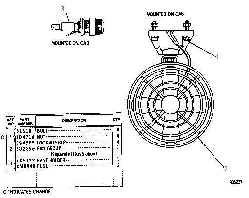 DEFROSTER FAN GROUP 9K9890 CAT