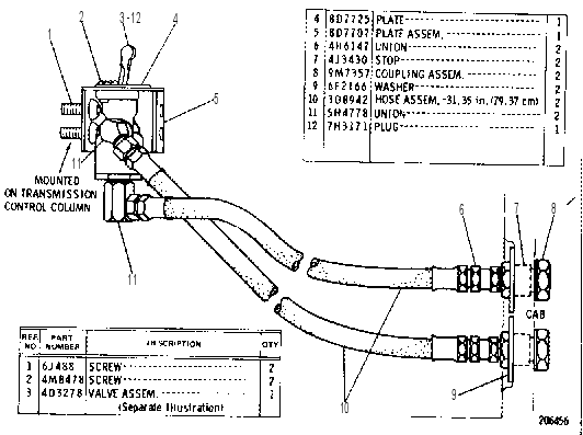 PARKING BRAKE CONTROL GROUP 9D4705 CAT