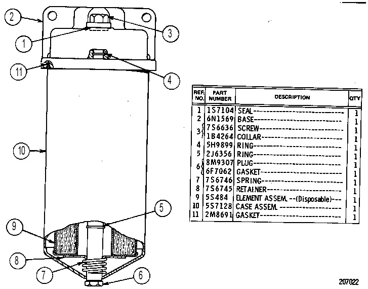FILTER AS-OIL 6N1570 CAT