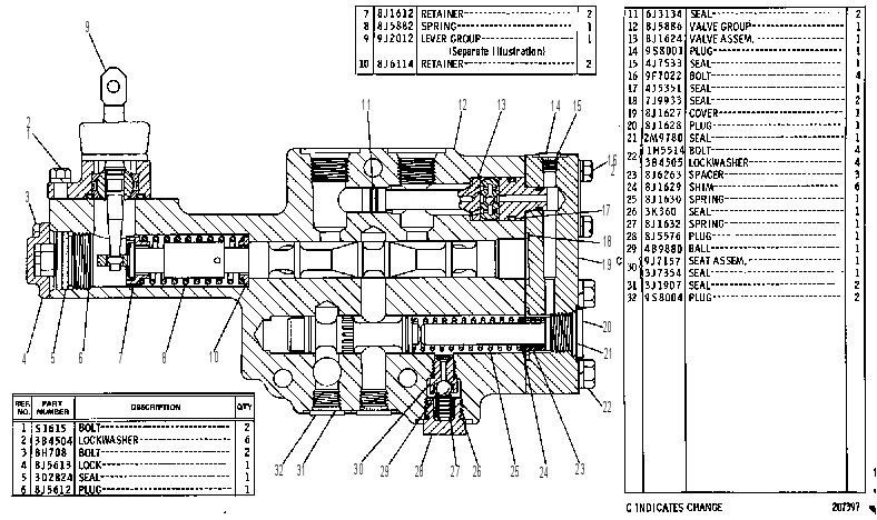 Клапан управляющий 8J5906 CAT