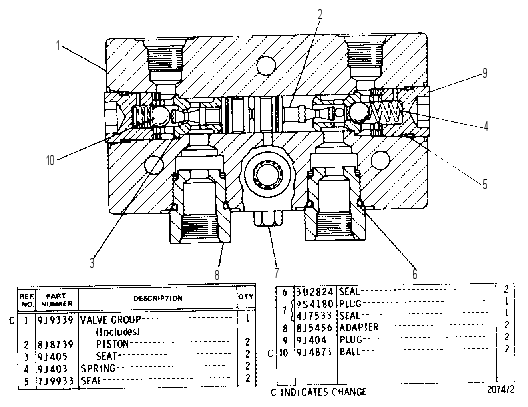 PILOT OPERATED CHECK VALVE GROUP 8J8814 CAT
