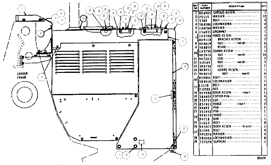 HOOD AND GUARD GROUP 1V8534 CAT