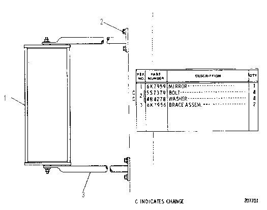 REAR VIEW MIRROR GROUP 1V4582 CAT
