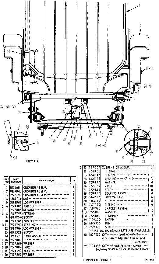 Сиденье 9K3742 CAT