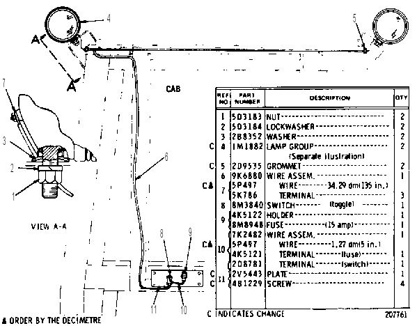 CAB LIGHTING GROUP 7K2662 CAT