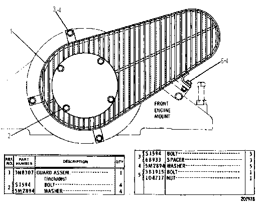 ALTERNATOR BELT GUARD GROUP 6N7107 CAT