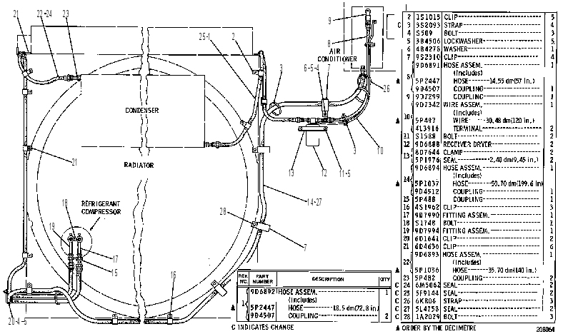 Трубопроводы кондиционера 9D4780 CAT