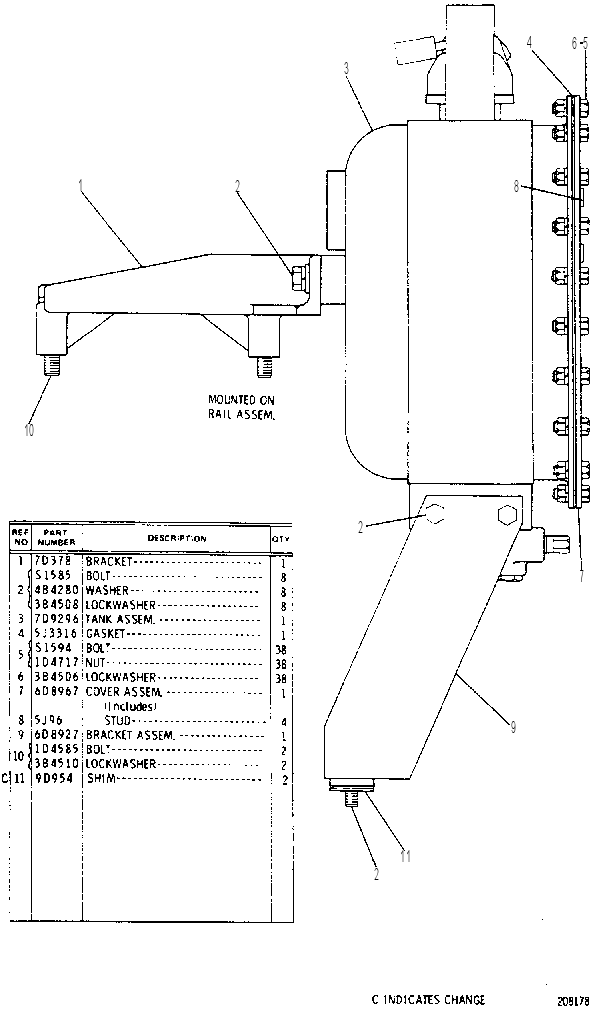 HYDRAULIC TANK 9D2645 CAT