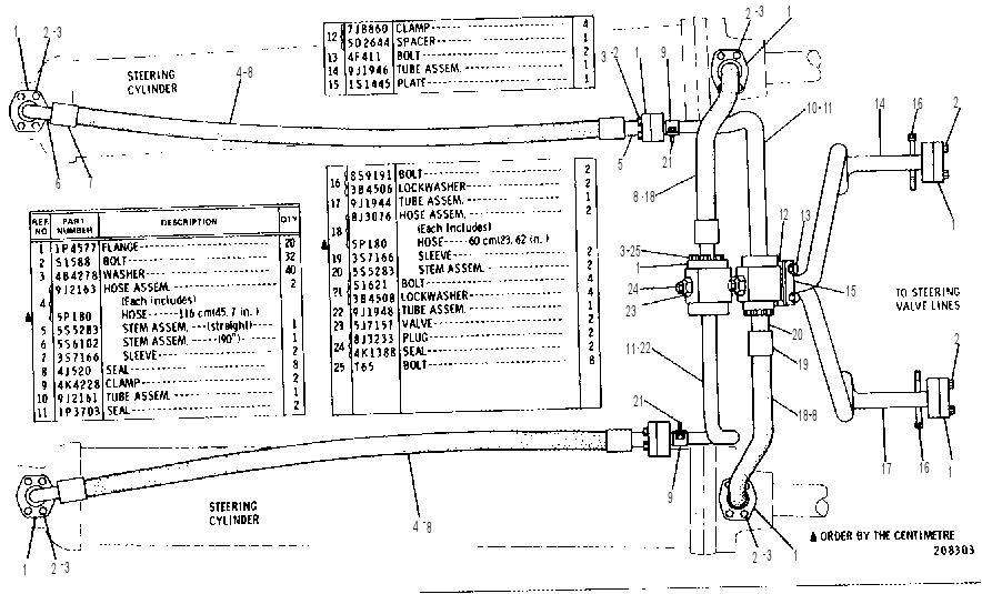 STEERING LINES GROUP 9J1029 CAT
