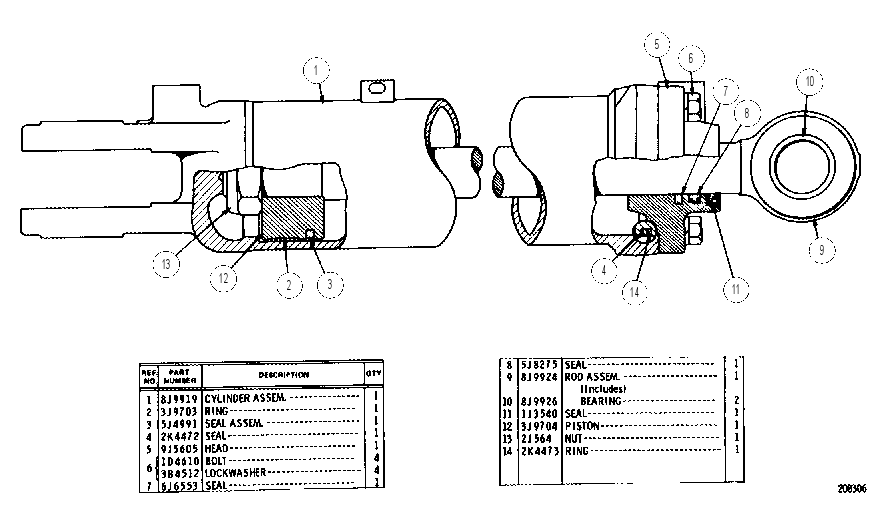 STEERING CYLINDER GROUP 8J9918 CAT